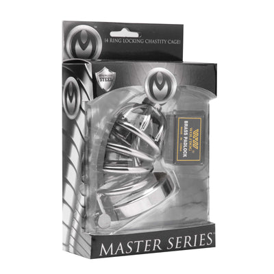 Asylum 4 Ring Locking Chastity Cage Chastity from Master Series