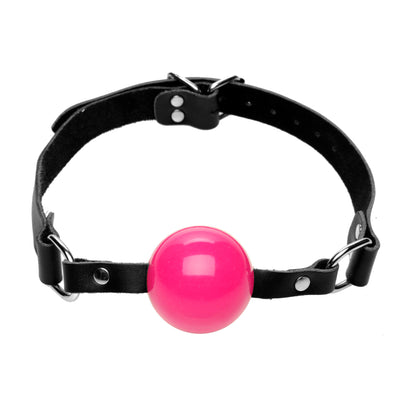 Pink Silicone Ball Gag with Leather Straps new-products from Strict Leather
