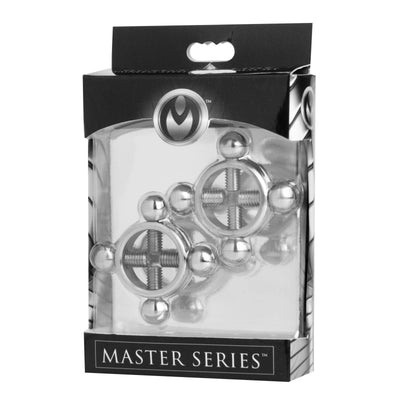 Stainless Steel Rings of Fire Nipple Press Set nipple-clamps from Master Series