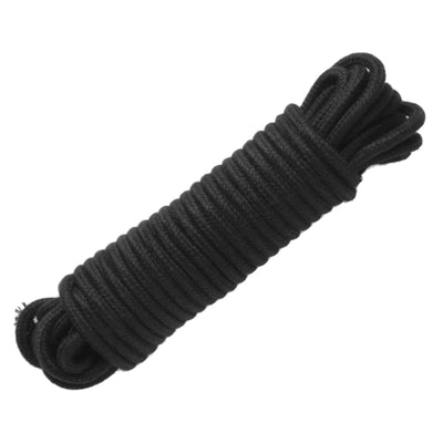 32 Foot Cotton Bondage Rope - Black LeatherR from Master Series