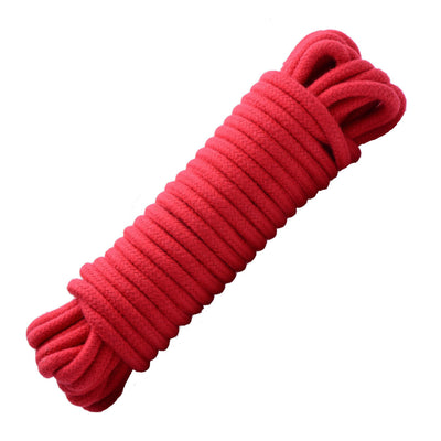 32 Foot Cotton Bondage Rope - Red LeatherR from Master Series