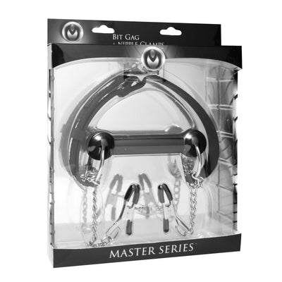 Equine Silicone Bit Gag with Nipple Clamps GAGS from Master Series