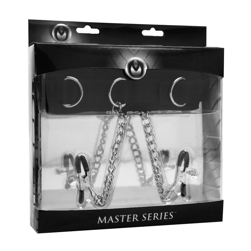 Submission Collar and Nipple Clamp Union bondage-collars from Master Series