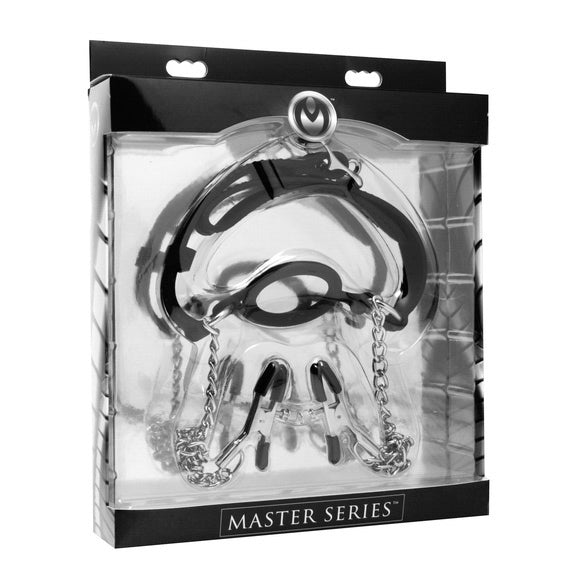 Mutiny Silicone O-Ring Gag with Nipple Clamps GAGS from Master Series