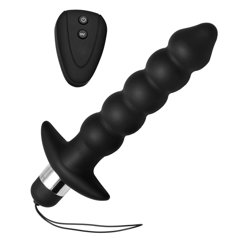 Wireless Black Vibrating Anal Beads with Remote anal-vibrators from Master series
