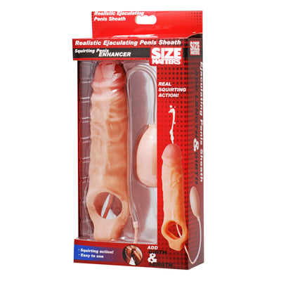 Realistic Ejaculating Penis Enlargement Sheath- Packaged penis-extenders from Size Matters