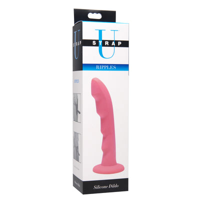 Ripples Silicone Strap On Harness Dildo- Pink Dildos from Strap U