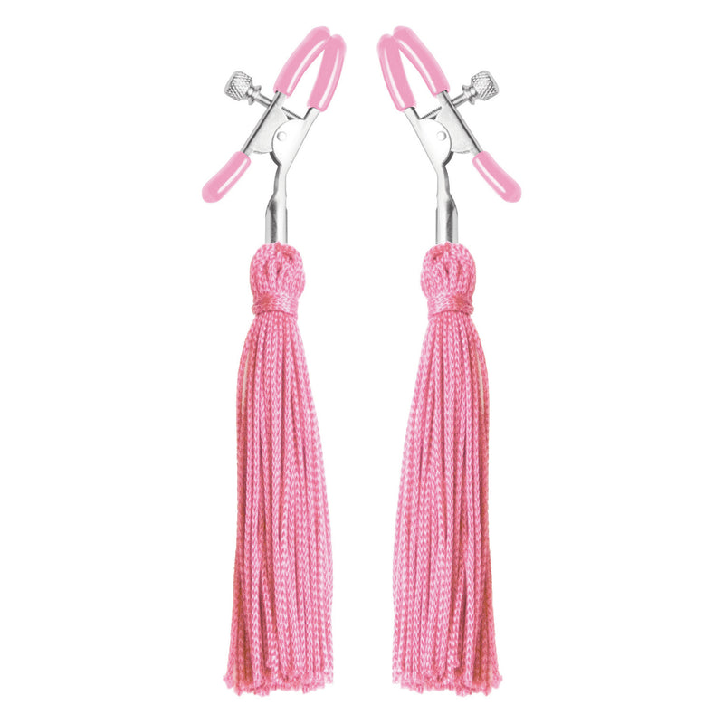 Tickle Me Pink Nipple Clamp Tassels nipple-clamps from Frisky