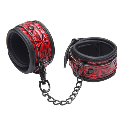 Crimson Tied Embossed Ankle Cuffs ankle-and-wrist-cuffs from Master Series