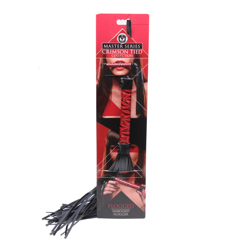 Crimson Tied Embossed Flogger Floggers from Master Series
