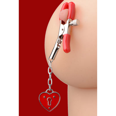 Captive Heart Padlock Nipple Clamps NippleToys from Master Series