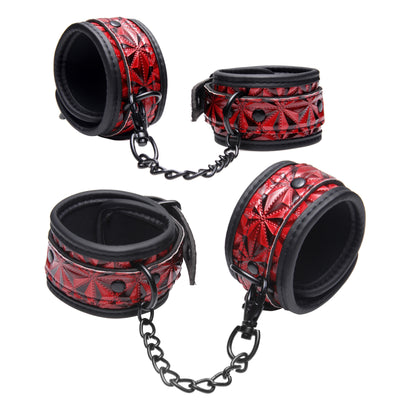 Crimson Tied Wrist and Ankle Bondage Kit ankle-and-wrist-cuffs from Master Series