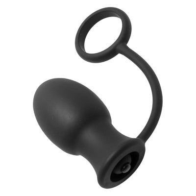 Bomber Vibrating Silicone Anal Plug with Cock Ring cock-insertable from Master Series