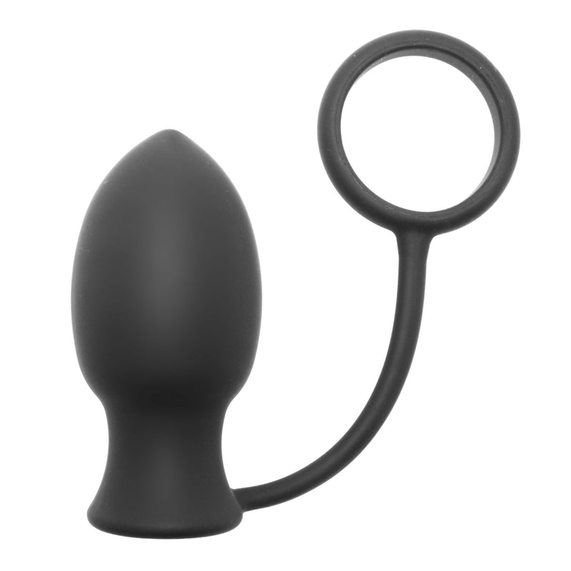 Bomber Vibrating Silicone Anal Plug with Cock Ring cock-insertable from Master Series
