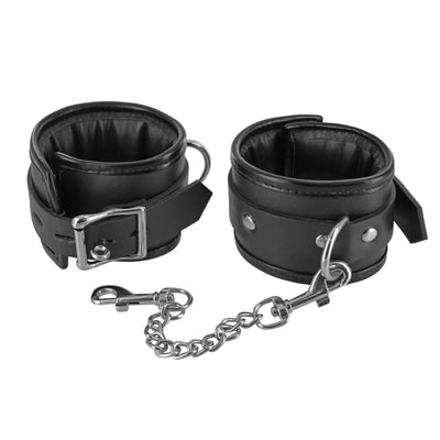Locking Padded Wrist Cuffs with Chain ankle-and-wrist-cuffs from STRICT