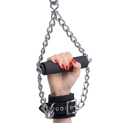 Fur Lined Nubuck Leather Suspension Cuffs with Grip LeatherR from Strict Leather