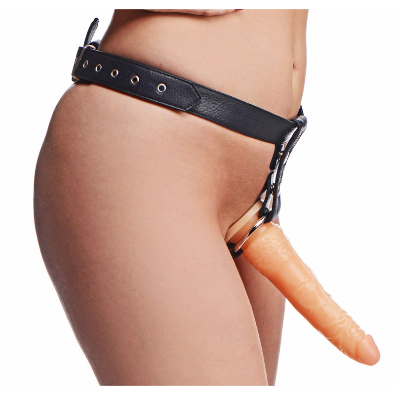 Slim Leather Strap On Harness Kit with Dildo DildoHarness from Strict Leather