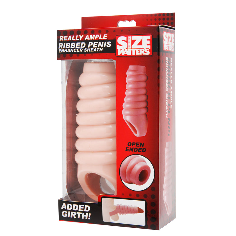 Really Ample Ribbed Penis Enhancer Sheath penis-extenders from Size Matters