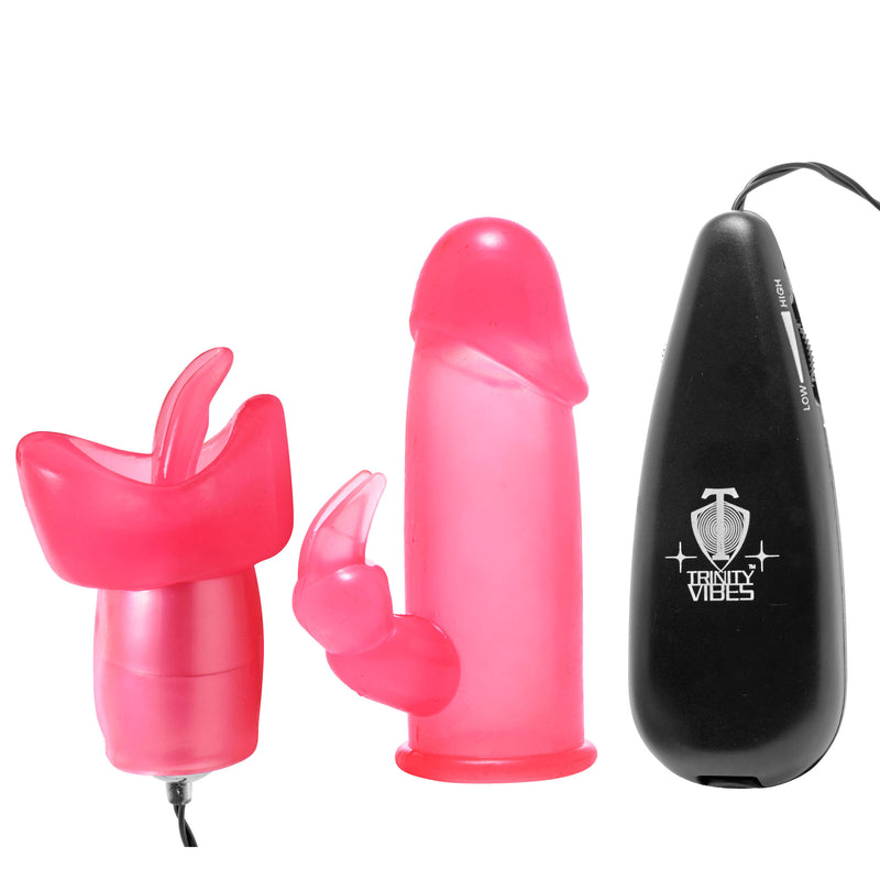 Luv Flicker Plus Vibrating Bullet with Attachments vibesextoys from Trinity Vibes