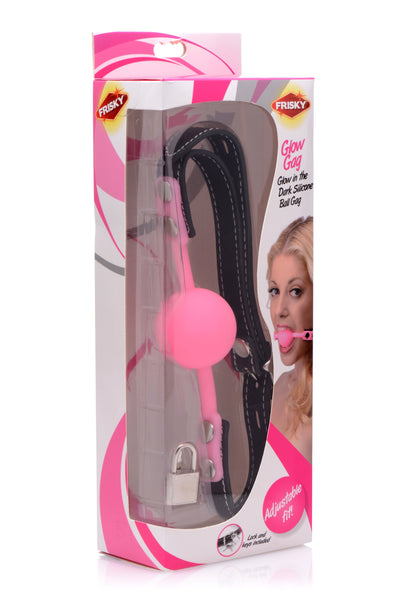 Glow Gag Glow in the Dark Silicone Ball Gag GAGS from Frisky