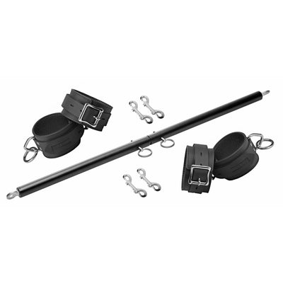 Black Doggy Style Spreader Bar Kit with Cuffs bondage-kits from Master Series