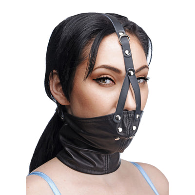 Leather Neck Corset Harness with Stuffer Gag GAGS from Master Series