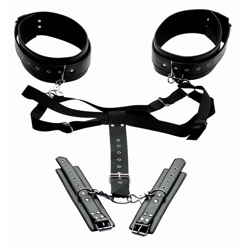 Acquire Easy Access Thigh Harness with Wrist Cuffs OtherRestraints from Master Series