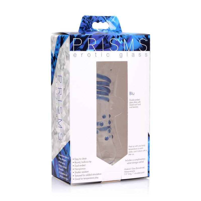 Blu Dual Ended Glass Dildo glass from Prisms Erotic Glass