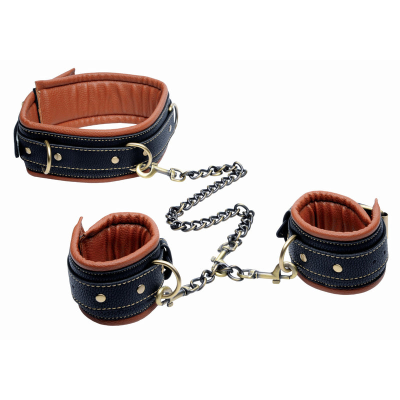 Coax Collar to Wrist Restraints LeatherR from Master Series