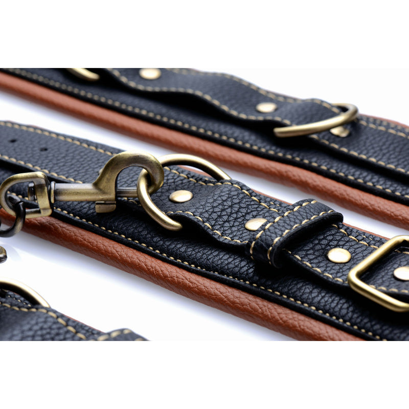 Coax Collar to Wrist Restraints LeatherR from Master Series