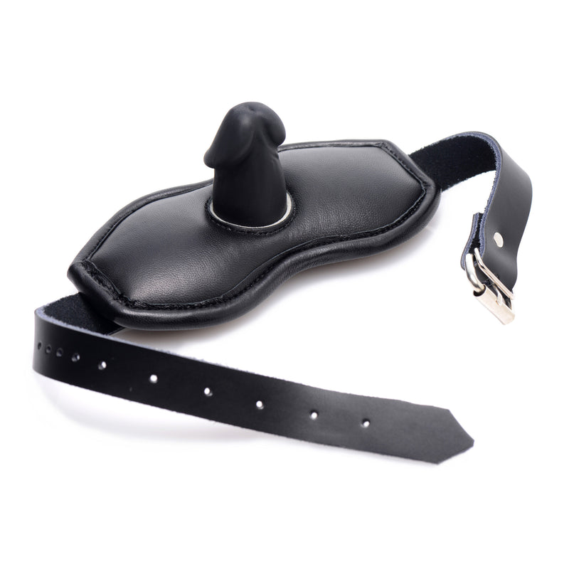 Leather Padded Silicone Penis Mouth Gag strict from Strict Leather