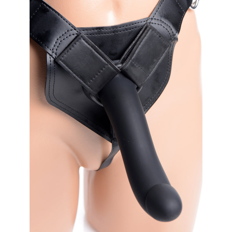 Flaunt Strap On with Onyx Vibrating Silicone Dildo - Kit strapu from Strap U