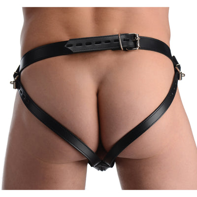 Spiked Leather Confinement Jockstrap bondage_leather from Strict Leather