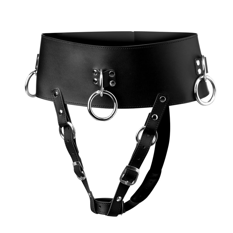 Forced Orgasm Wand Holder Belt LeatherR from STRICT