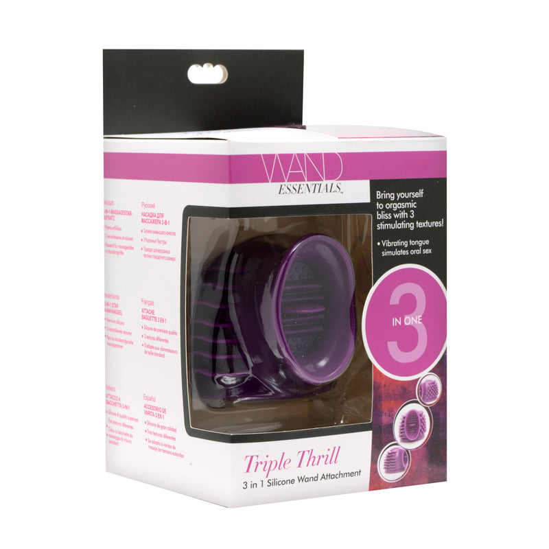 Triple Thrill 3 in 1 Silicone Wand Attachment massager-standard from Wand Essentials