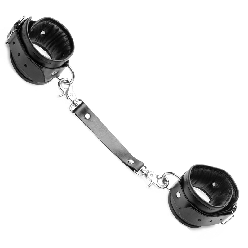 Strap Linked Bondage Cuffs - Ankle ankle-and-wrist-cuffs from Master Series