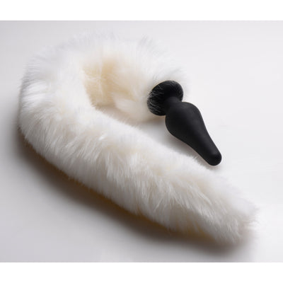 White Fox Tail Anal Plug and Ears Set Butt from Tailz