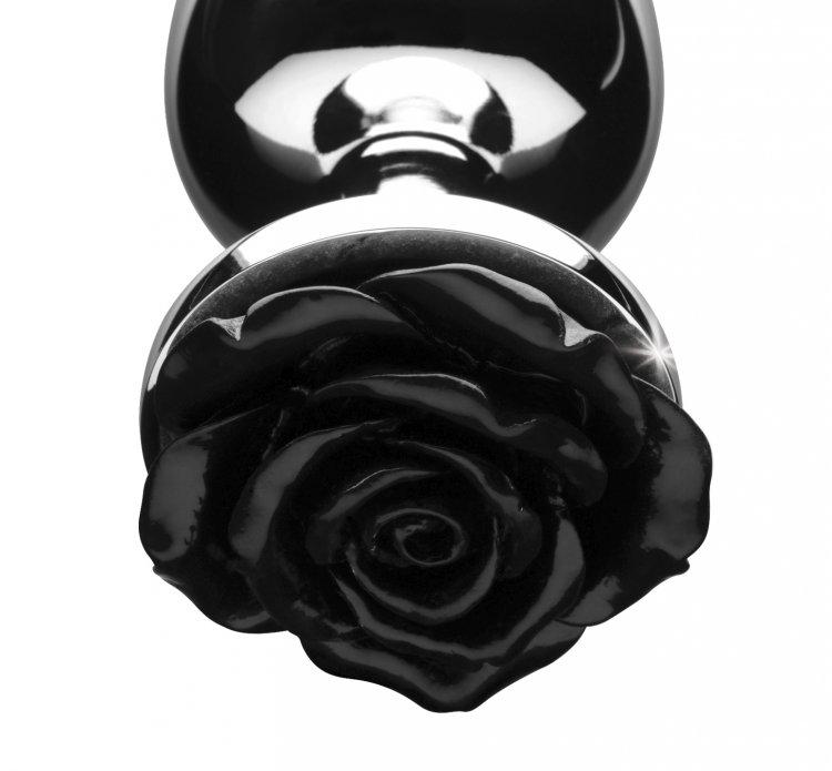 Black Rose Anal Plug - Medium  from thedildohub.com