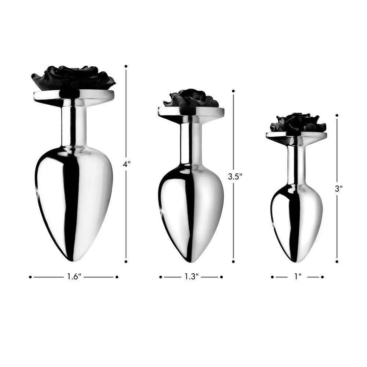 Black Rose Anal Plug- Medium - The Dildo Hub