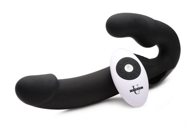 Urge Silicone Strapless Strap On With Remote- Black strapless-strapon from Strap U