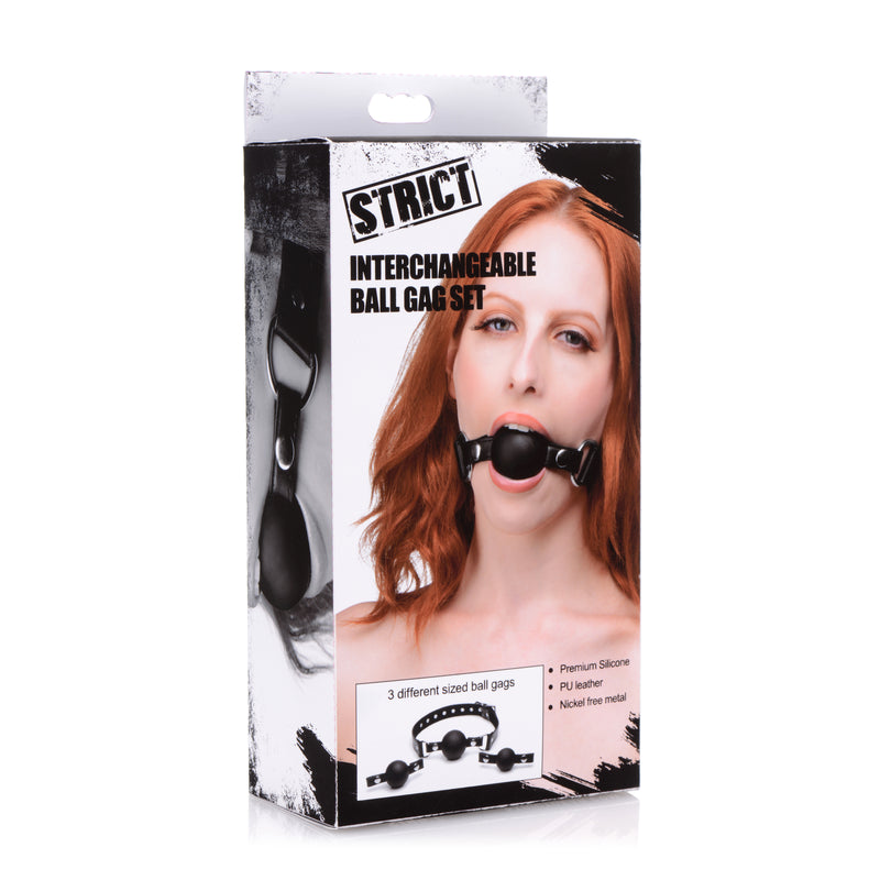 Interchangeable Silicone Ball Gag Set GAGS from STRICT