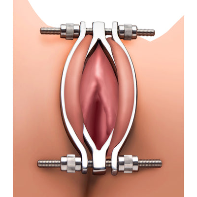 Stainless Steel Adjustable Pussy Clamp LeatherR from Master Series