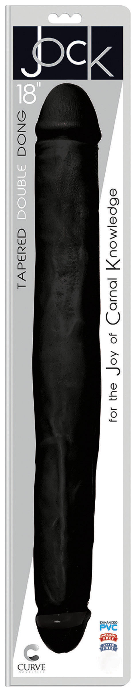 JOCK 18 Inch Tapered Double Dong Black Dildos from Jock