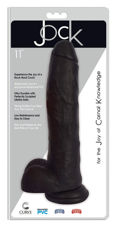 JOCK 11 Inch Dong with Balls Black Dildos from Jock