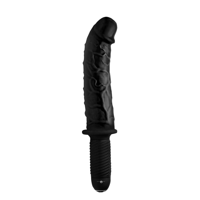 The Curved Dicktator 13 Mode Vibrating Giant Dildo Thruster - Black vibesextoys from Master Series