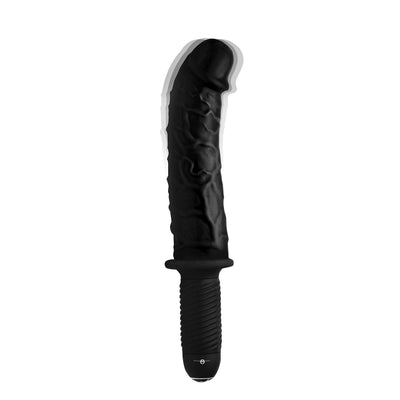 The Curved Dicktator 13 Mode Vibrating Giant Dildo Thruster - Black vibesextoys from Master Series