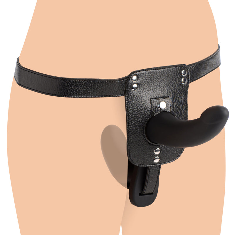 Double Take 10X Double Penetration Vibrating Strap-on Harness - Black DildoHarness from Strap U