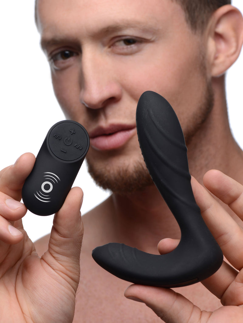 Textured Silicone Prostate Vibrator with Remote Control butt-plugs from Under Control