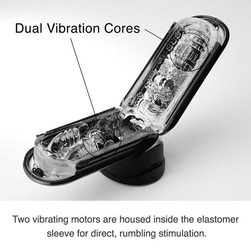 Flip 0-Zero Electronic Vibration Stroker- Black vibrating-masturbators from FLIP Series