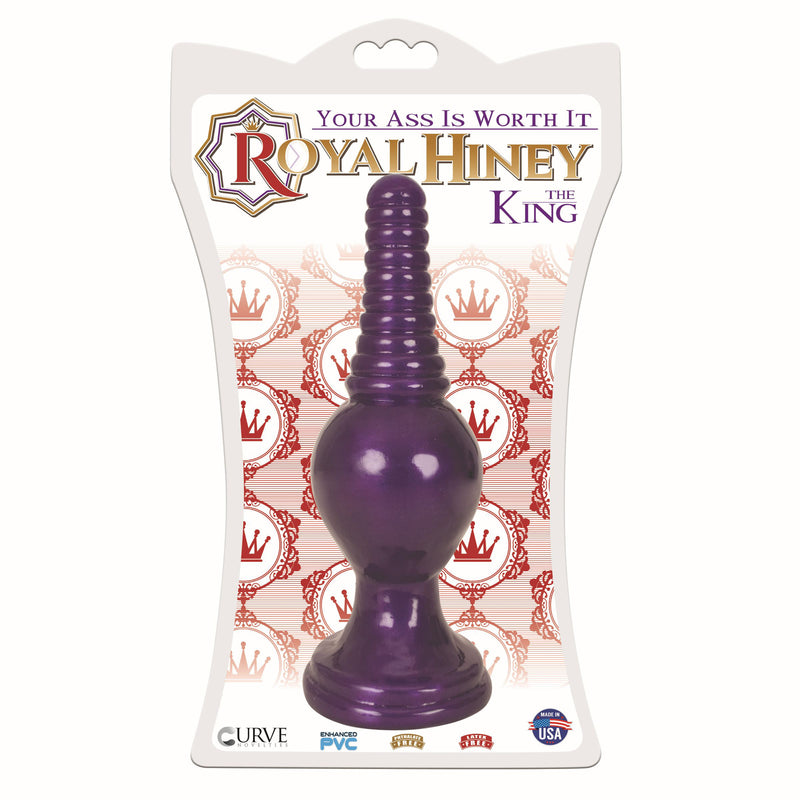 The King Ribbed Tip Anal Plug – Purple curve-novelties from Royal Hiney